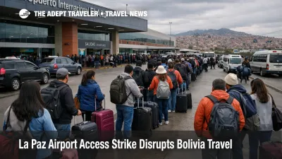 La Paz airport access strike leaves travelers queueing near El Alto International Airport as transport links weaken